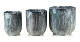 NEVA MARBLE Komplet 3 osłonek ceramicznych 28x28x29/23,5x23,5x26,5/19x19x24,5cm