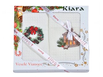 Praktik Vánoční dárková sada utěrek 50x70 Lucerna a věneček 2 ks