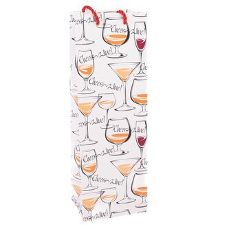 Papírová taška na víno - sada 12ks, 0/50