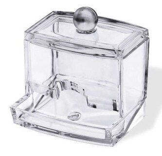 Dávkovač na vatové tyčinky s víkem Compactor – čirý plast