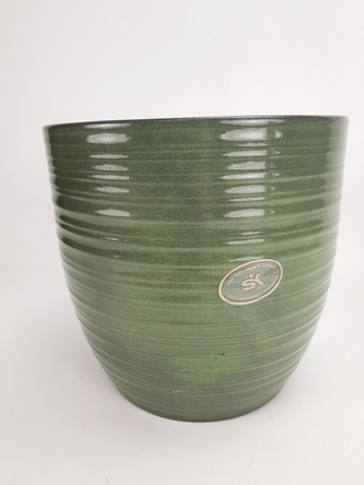 Keramický květináč Bergamo lesklý 19 cm zelený, 2. jakost Keramický květináč Bergamo lesklý 19 cm zelený, 2. jakost