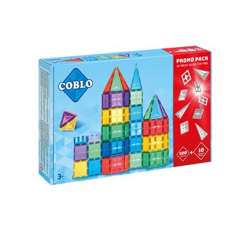COBLO - Magnetyczny zestaw konstrukcyjny 100 elementów Classic + 10 srebrnych elementów gratis