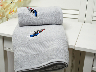 B.E.S. - Petrovice, s.r.o. Osuška froté Adria 70x140 s výšivkou - šedá Hockey