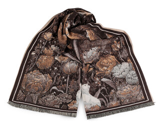 Šátek / šála / pléd typu kašmír 70x185 cm - 1 ks - 3 hnědá