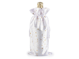 Vánoční dárkový pytlík na láhev 15x33 cm - 10 ks - 1 bílá