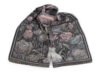 Šátek / šála / pléd typu kašmír 70x185 cm - 1 ks - 6 šedá