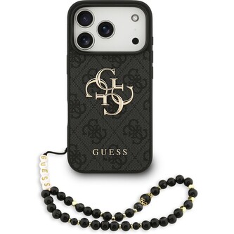 Guess PU 4G Metal Logo Strap kryt iPhone 17 Pro černý Guess PU 4G Metal Logo Strap kryt iPhone 17 Pro černý