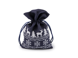 Vánoční dárkový pytlík 10x15 cm - 10 ks - 4 modrá tmavá