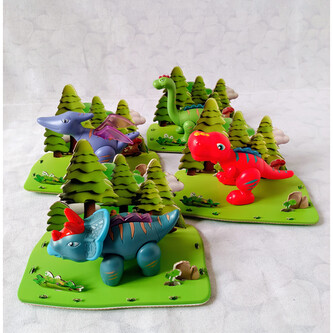 DINOMAG Set 4 magnetických dinosaurů se scénami krajiny DINOMAG Set 4 magnetických dinosaurů se scénami krajiny