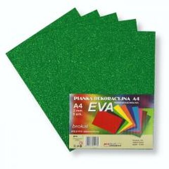 Pianka brokatowa A4 Eva zielona biodegrad. 5szt