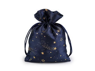 Vánoční dárkový pytlík hvězdy 13x18 cm - 10 ks - 3 modrá tmavá