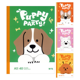 Sešit linkovaný A5 M&G Puppy Party! (4 designy)