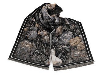 Šátek / šála / pléd typu kašmír 70x185 cm - 1 ks - 7 černá