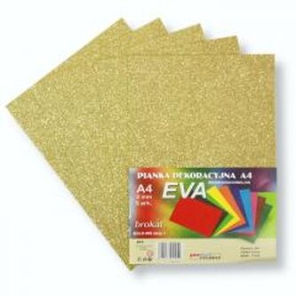 Pianka brokatowa A4 Eva złota biodegrad. 5szt