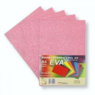 Pianka brokatowa A4 Eva pastel. róż biodegrad. 5sz