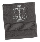 Froté osuška proužek s výšivkou znamení zvěrokruhu - Šedá - 70x140 cm