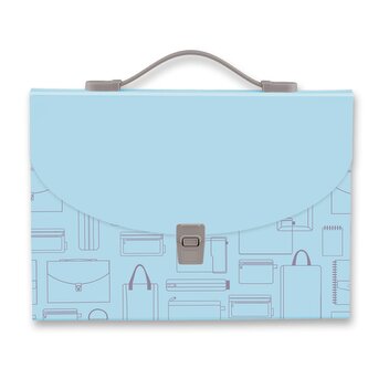 Aktovka Foldermate Vintage, A4, 7 kapes - modrá