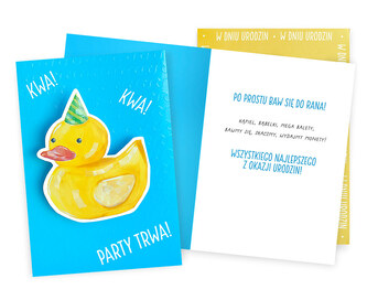 Karnet DK Urodziny neon kaczka DK-1350