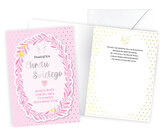 Karnet Chrzest różowy V-125