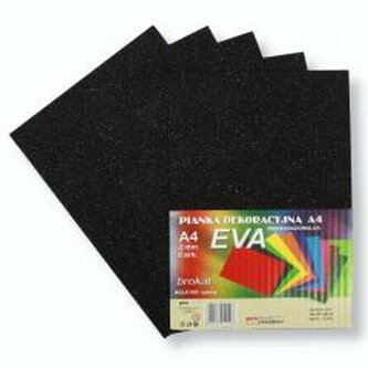 Pianka brokatowa A4 Eva czarna biodegrad. 5szt