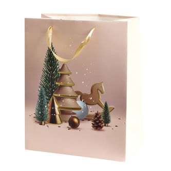 Dárková taška | CYMKA | vánoční stromky | 19x23x10 cm | 874364