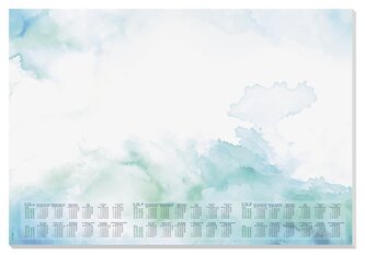 Podložka na stůl "Watercolor Sea", 595 x 410 mm, 3 roční a týdenní kalendář, SIGEL H6314