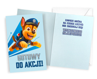 Karnet Urodziny Psi patrol, Chase (11x17cm) DHS-042