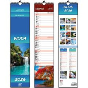 Kalendarz 2026 paskowy 13 planszowy Woda