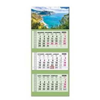 Kalendarz 2026 trójdzielny LUX gł. wypukła Madera