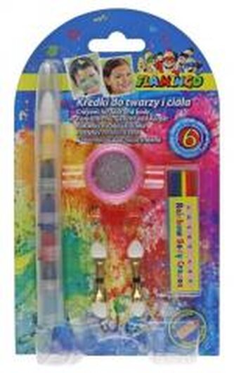Kredki do twarzy i ciała przekładane 6 kolorów
