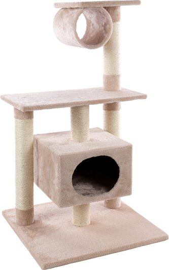 Flamingo Škrabadlo pro kočky LEONTINE béžové 60x57x103cm