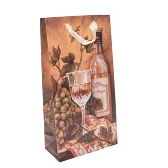 Papírová taška na 2 lahve - sada 12ks, 0/60