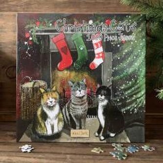 Puzzle 1000 Świąteczne koty przy kominku Święta Puzzle 1000 Świąteczne koty przy kominku Święta