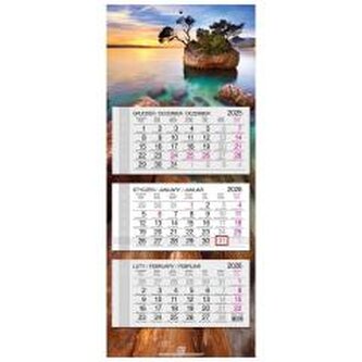 Kalendarz 2026 trójdzielny główka płaska Chorwacja