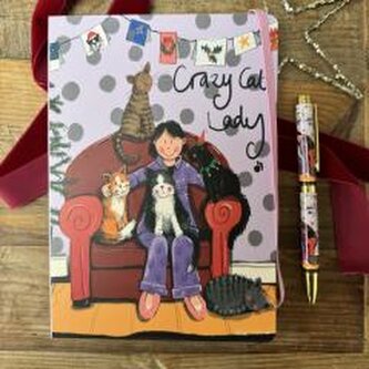 Notatnik z gumką A5 Crazy Cat Lady Kociara Święta Notatnik z gumką A5 Crazy Cat Lady Kociara Święta