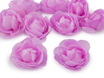 Textilní květ růže Ø3,5 cm - 20 ks - 5 fialová lila