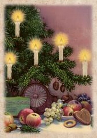 Karnet ST486 B6 + koperta Choinka ze świeczkami