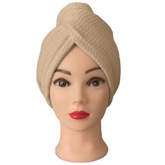 Turban na vlasy vafle, béžový