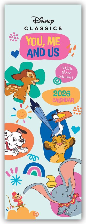 Disney Classics - You, Me and Us 2026 - Slimline-Kalender