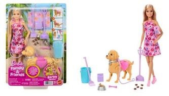 Barbie Malibu Spacer z pieskiem czyścioszkiem JJB46 Barbie Malibu Spacer z pieskiem czyścioszkiem JJB46