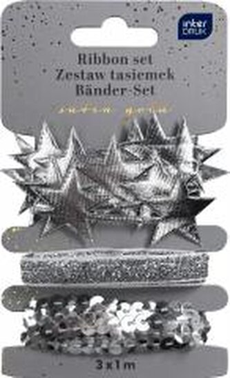 Zestaw tasiemek 3x1m Silver Satin Gold Zestaw tasiemek 3x1m Silver Satin Gold