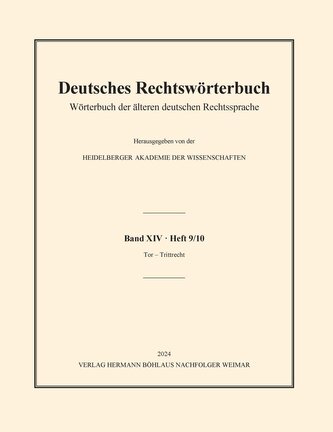 Deutsches Rechtswörterbuch Band XIV, Heft 9/10