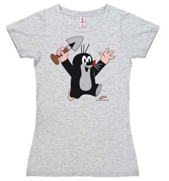 Dámské tričko Krteček: Juhu (XS) šedá bavlna