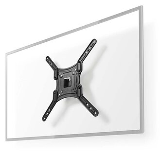NEDIS nástěnný TV držák/ 23 - 55"/ nosnost 30 kg/ náklon 20°/ otočný 0 - 70°/ Full Motion/ ocel/ černý
