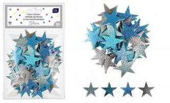 Naklejki brokat piankowe samoprzylepne Stars 36szt