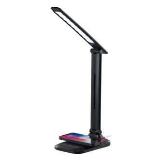 LED stolní lampa Immax LUMI s Qi bezdrátovým nabíjením, černá