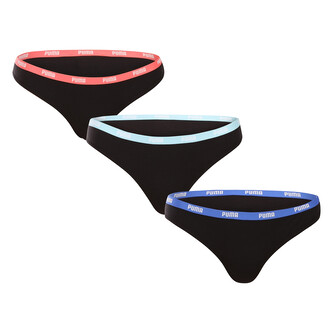 3PACK dámská tanga Puma černá (503008001 009) M
