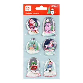 APLI vánoční samolepky - plastické se třpytkami