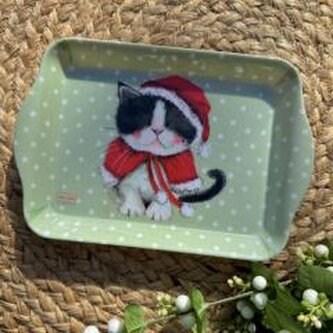 Taca mała Świąteczny kotek w przebraniu Święta Taca mała Świąteczny kotek w przebraniu Święta