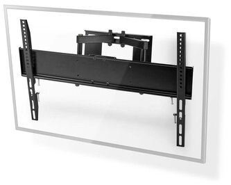 NEDIS nástěnný TV držák/ 37 - 80"/ nosnost 35 kg/ náklon 15°/ otočný 0 - 180°/ Full Motion/ ocel/ černý